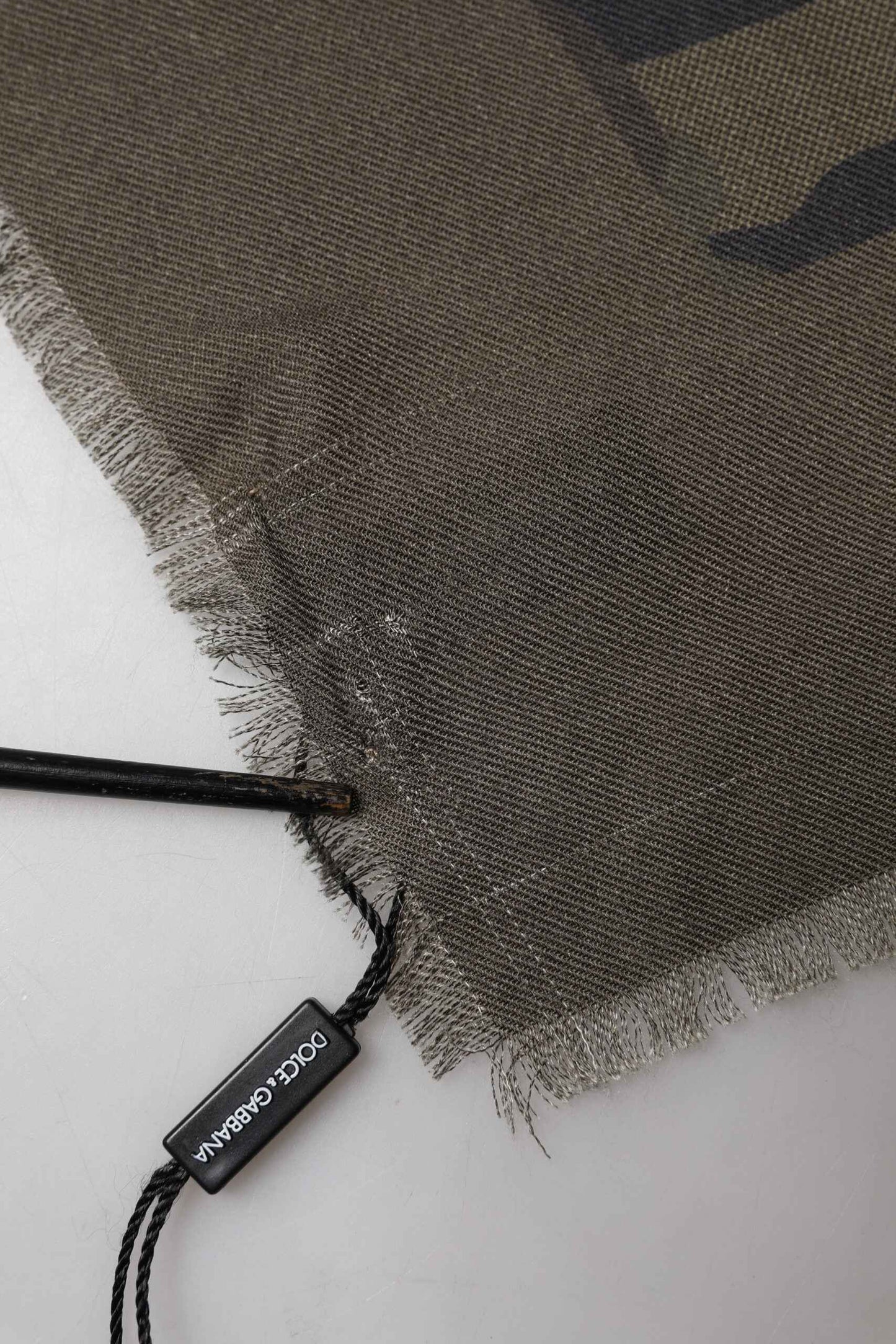 Green Camouflage Logo Cashmere 138cm x 137cm Men Scarf