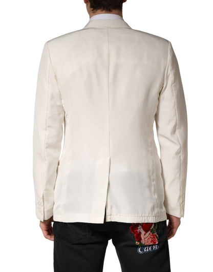 White Cotton Single Breasted Jacket Blazer