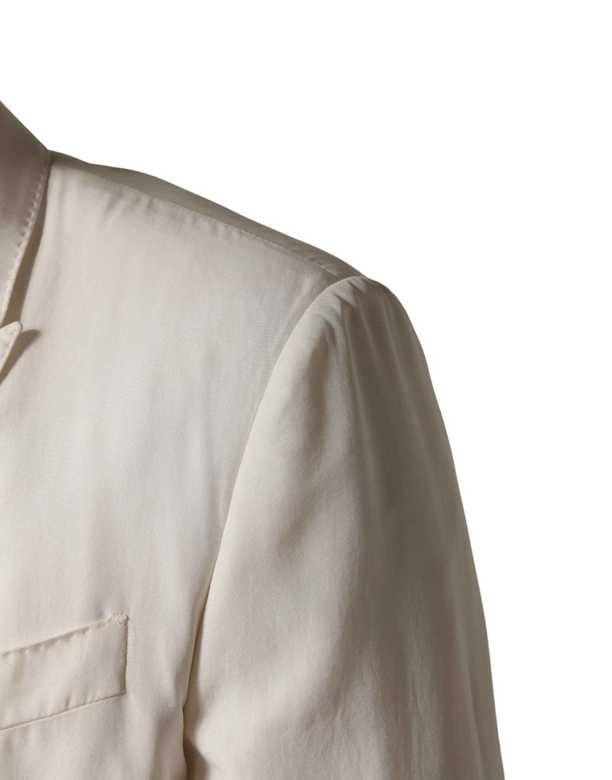 White Cotton Single Breasted Jacket Blazer