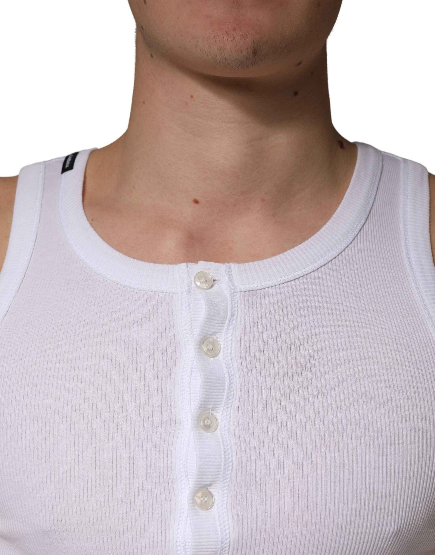 White Sleeveless Round Neck Tank Top T-shirt