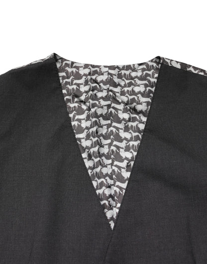 Black Wool Dress Men Formal Waistcoat Vest