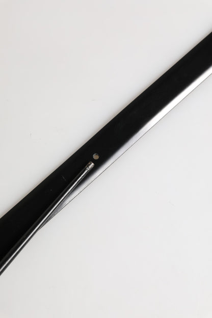 Men Black Classic Leather Metal Buckle Belt