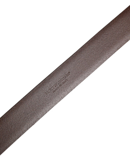 Men Brown Classic Leather Metal Buckle Belt