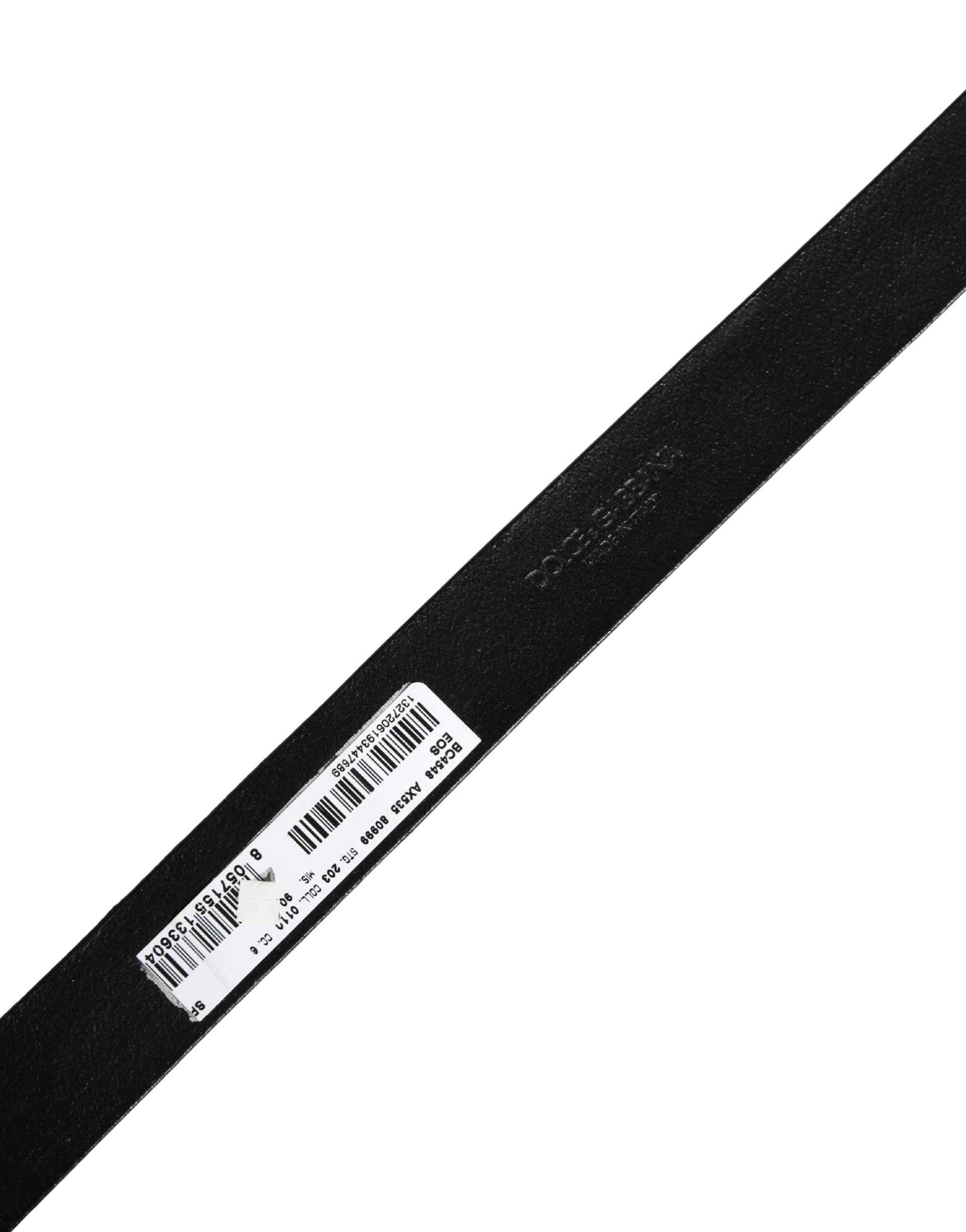 Men Black Classic Leather Metal Buckle Belt