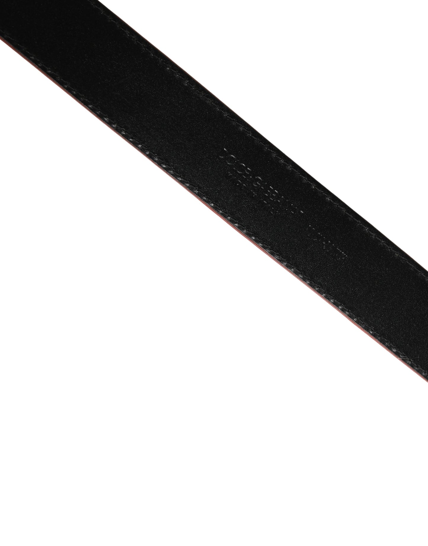 Men Beige Red Woven Leather Metal Buckle Belt