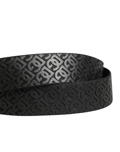 Men Black DG Logo Polyester Metal Buckle Belt