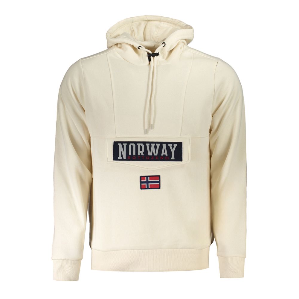 Beige Cotton Men's Sweatshirt Hoodie