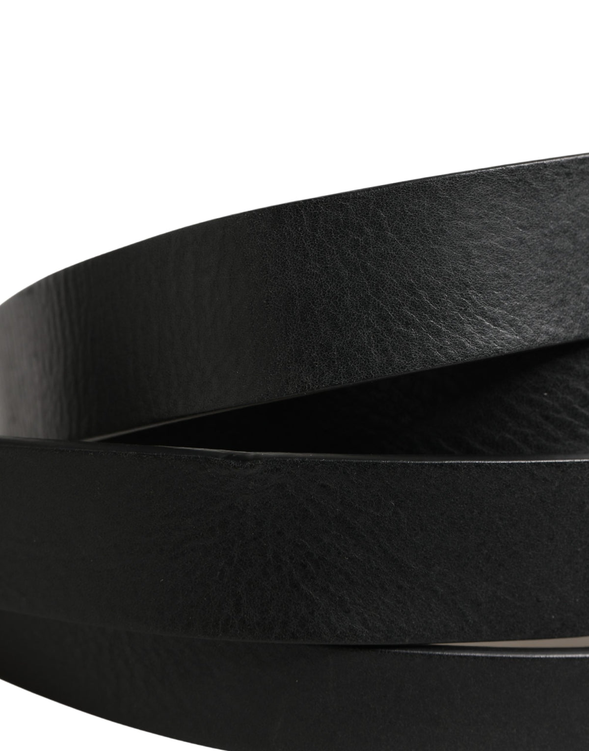 Black Double Strap Leather Silver Buckle Belt