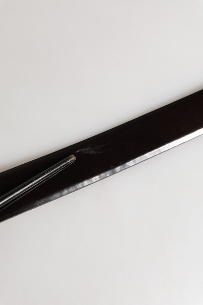 Black Double Strap Leather Silver Buckle Belt