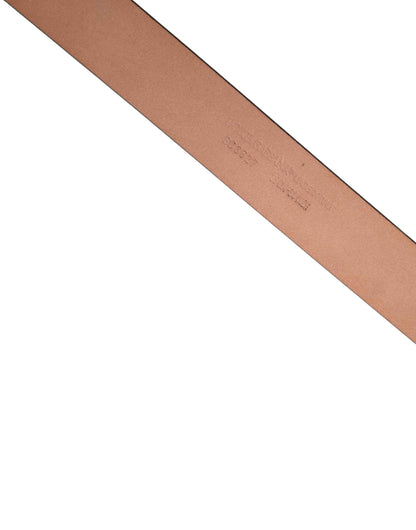 Men Black Calfskin Leather Metal Buckle Belt