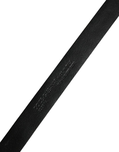 Men Black Exotic Leather Metal Buckle Belt