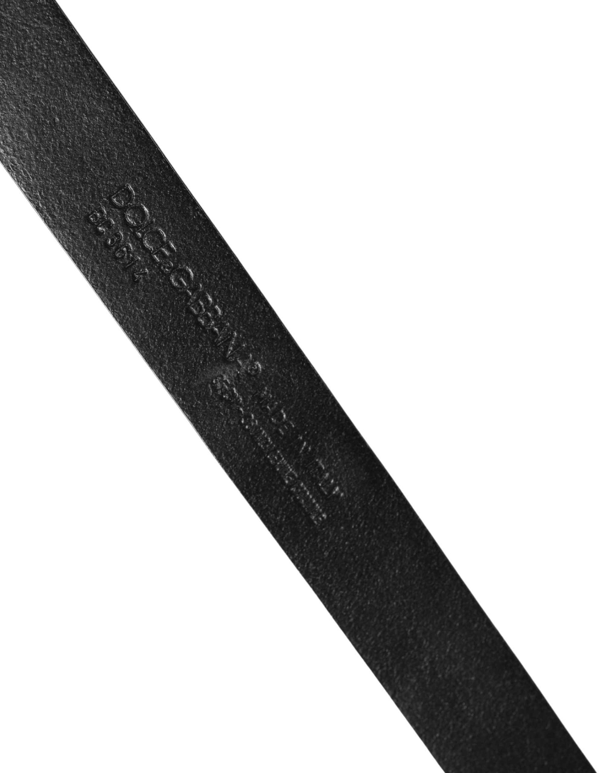 Men Black Exotic Leather Metal Buckle Belt
