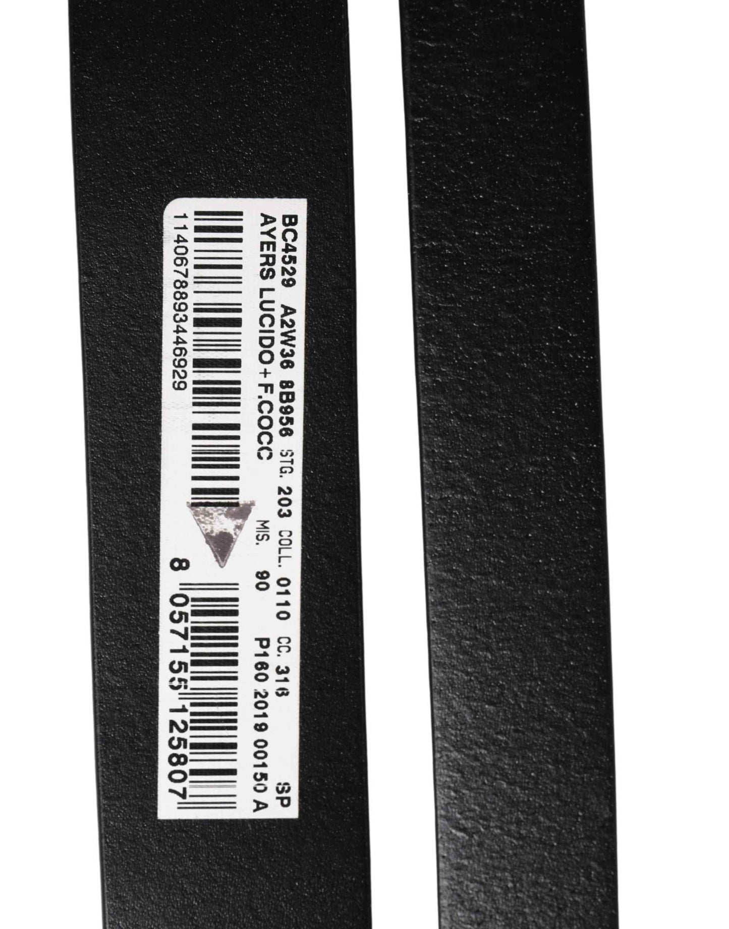 Men Black Exotic Leather Double Strap Belt