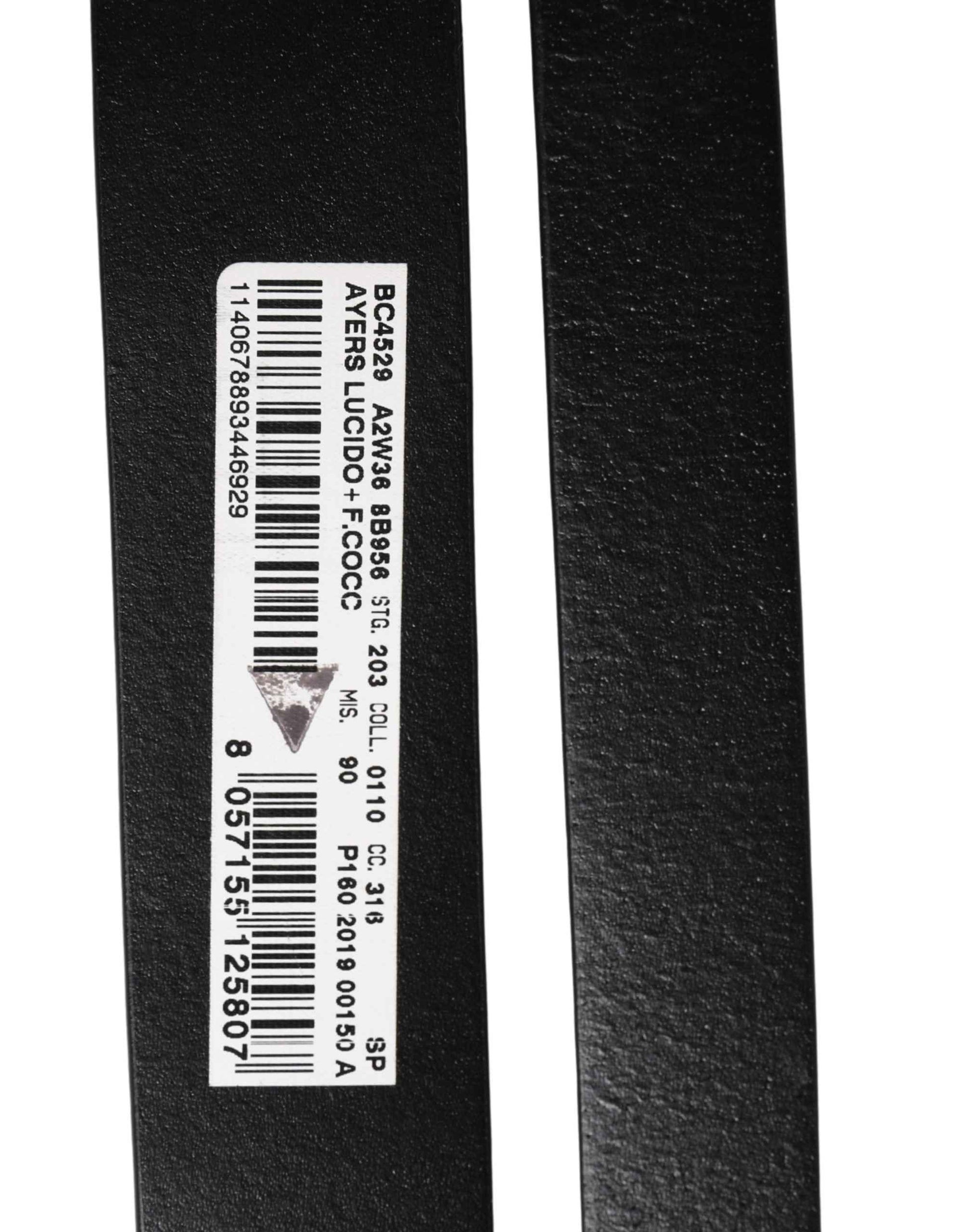 Men Black Exotic Leather Double Strap Belt