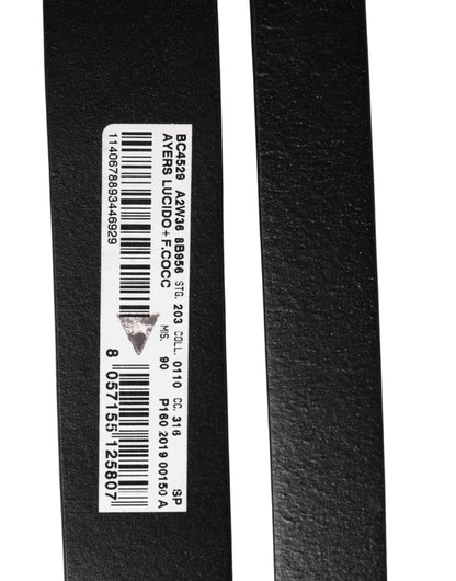Men Black Exotic Leather Double Strap Belt