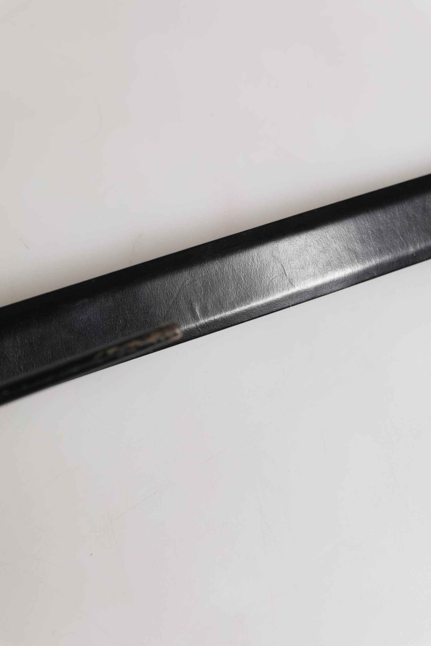 Men Black Leather Classic Metal Buckle Belt