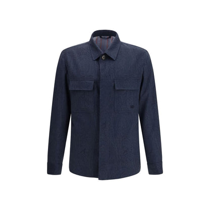 Blue Wool Oves Aries Full-Length Jacket