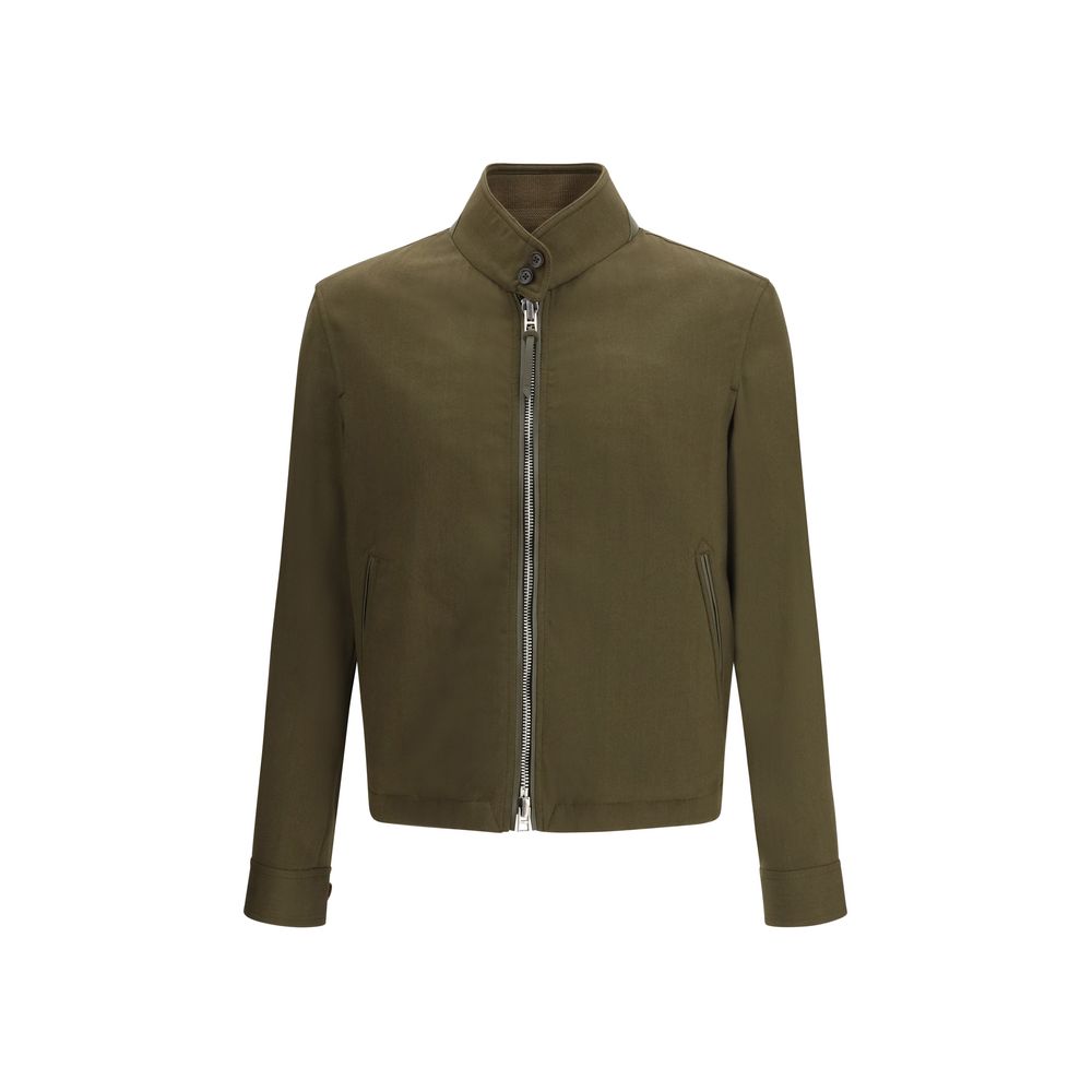 Bicolor Fleece Wool Biker Jacket