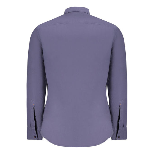 Blue Cotton Men Shirt