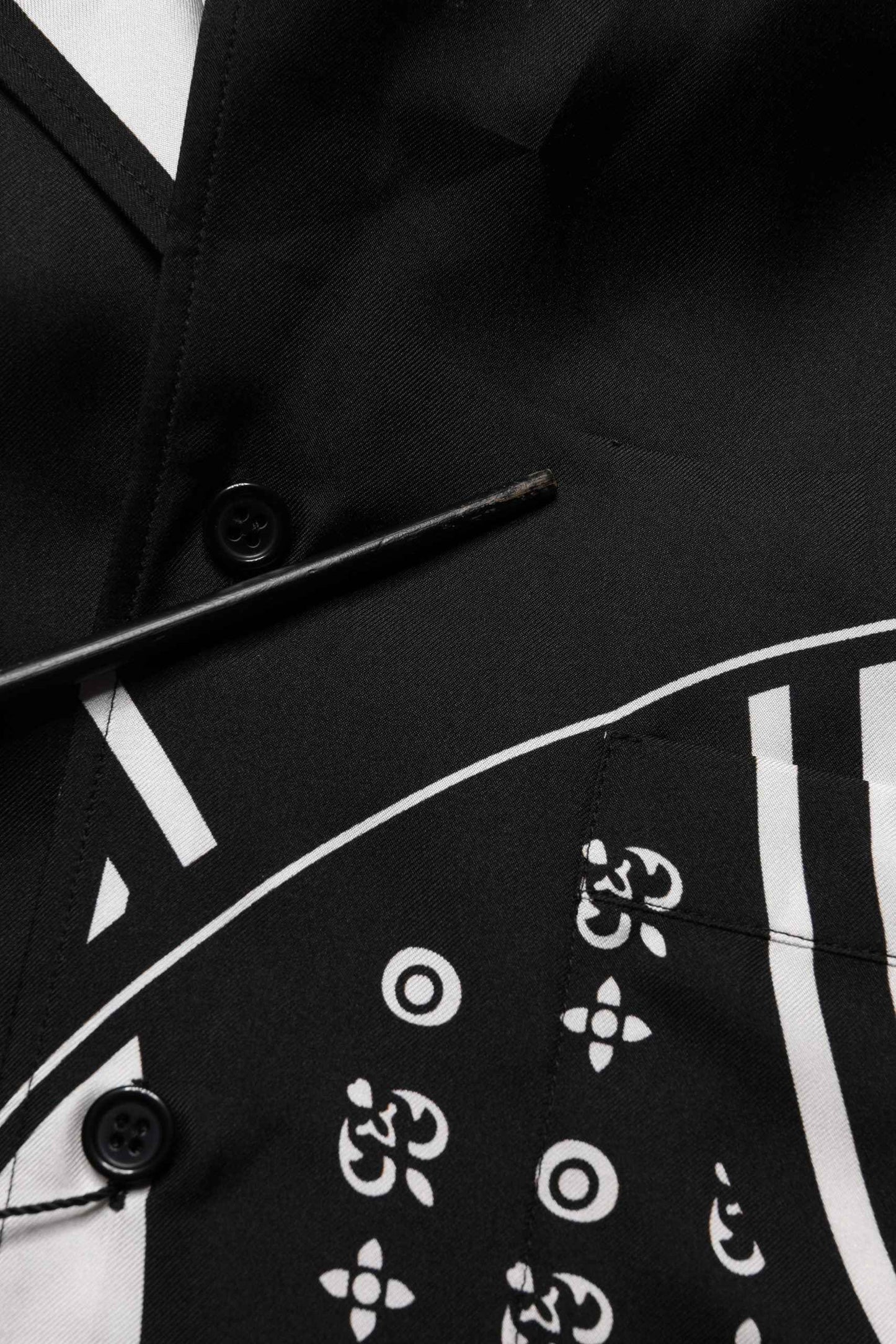 Black Silk Logo Print Short Sleeves Shirt