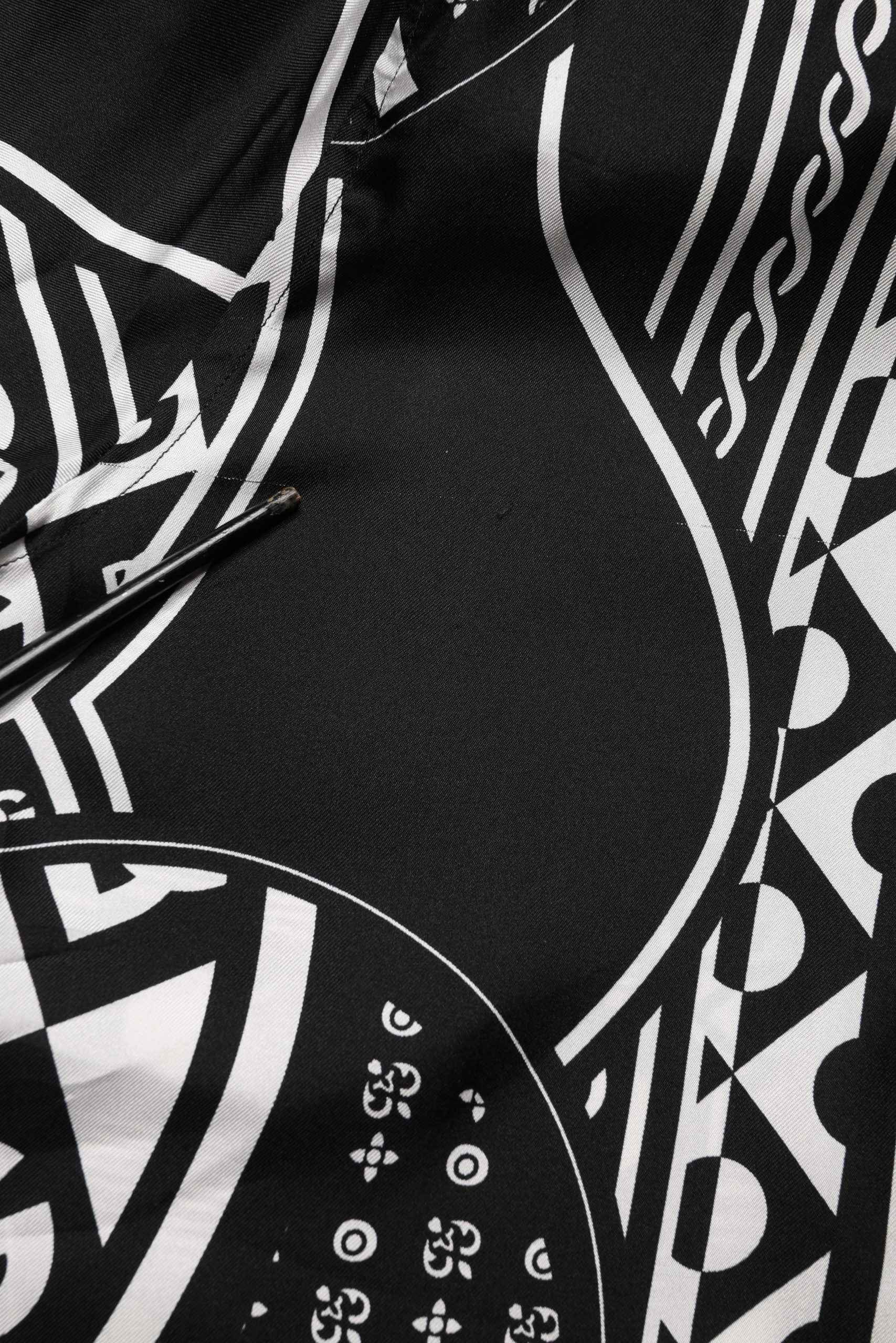Black Silk Logo Print Short Sleeves Shirt