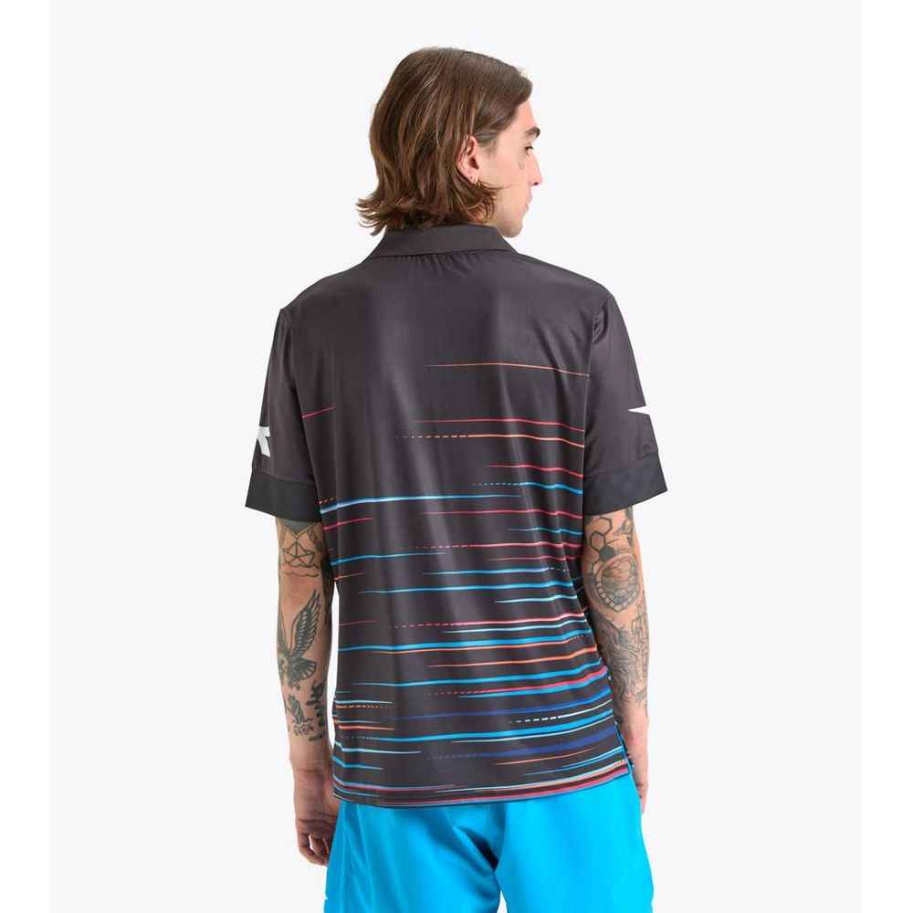 Black Polyester Polo Shirt