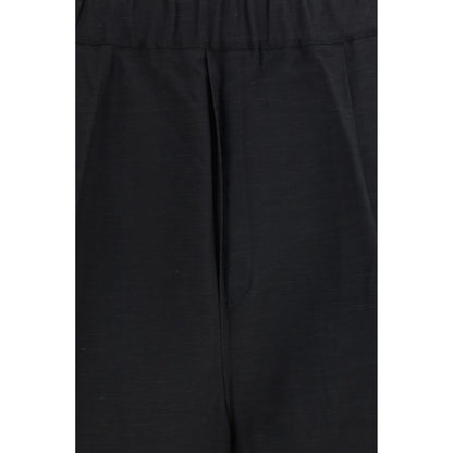 Black Viscose Bermuda Shorts
