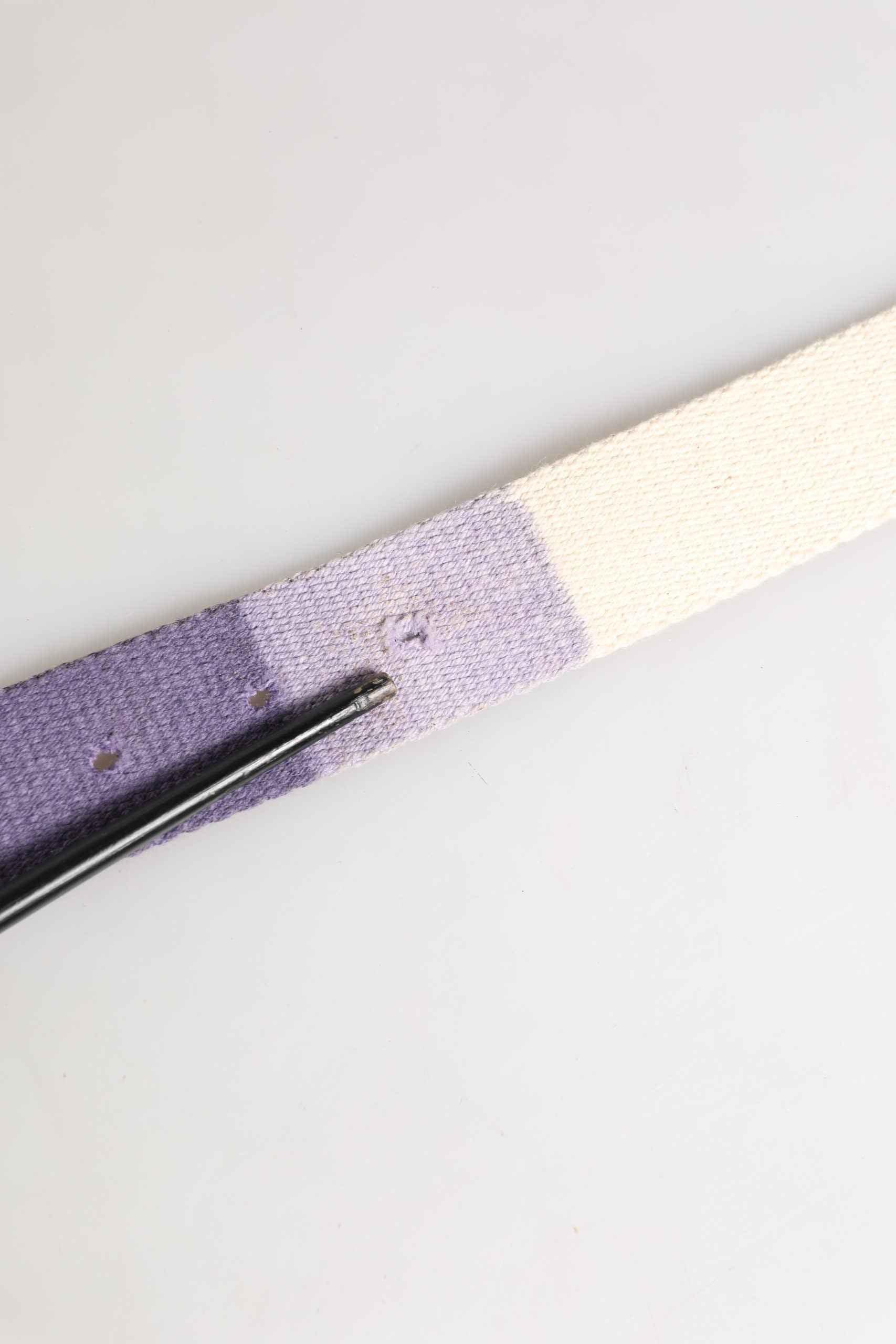 Men Purple Canvas Silver Metal Buckle Belt