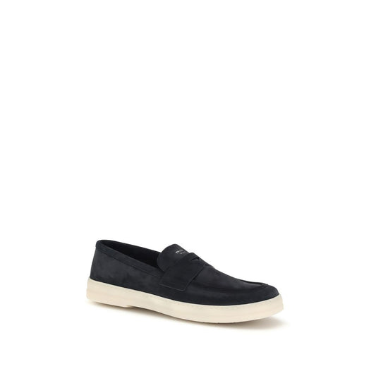 Blue Calf Leather Bos Taurus Slip-On Loafers