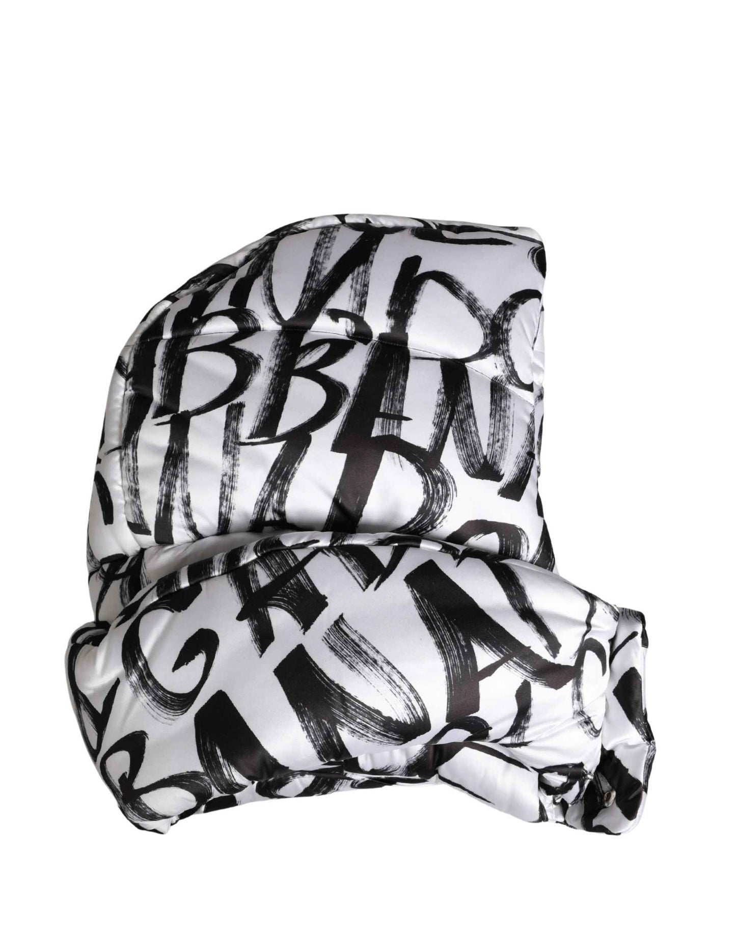White Logo Print Whole Head Wrap Capello Hat