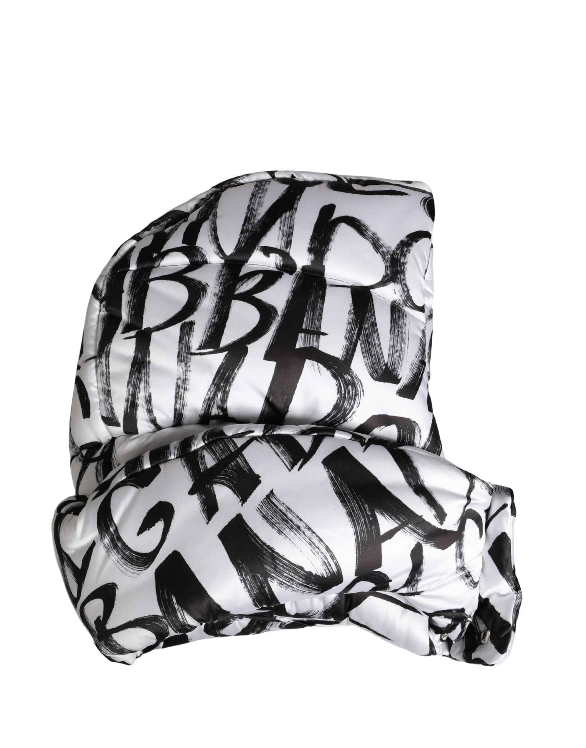 White Logo Print Whole Head Wrap Capello Hat