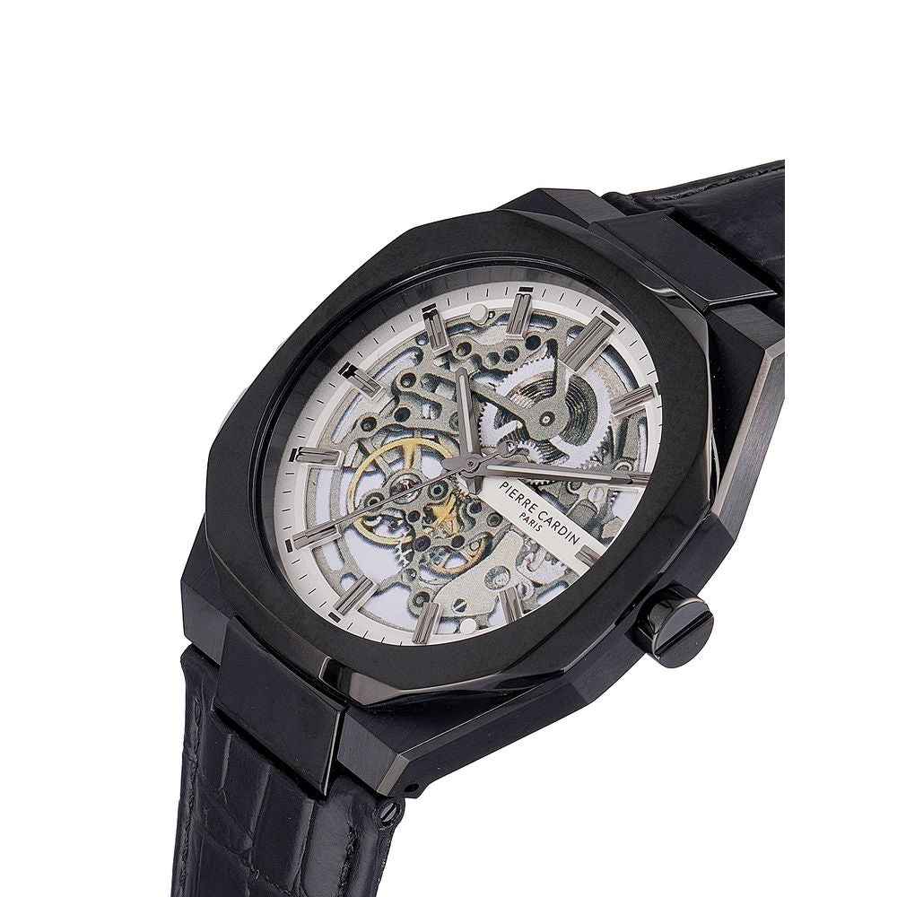 Black Leather Dress Watch