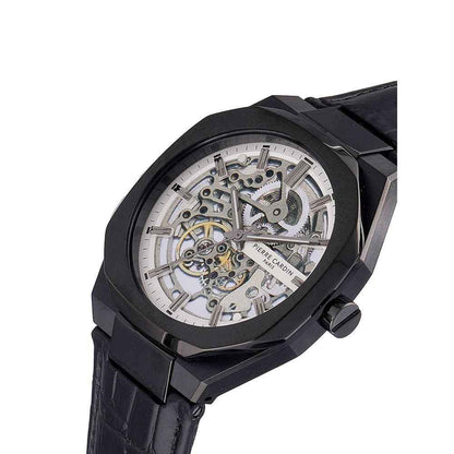 Black Leather Dress Watch