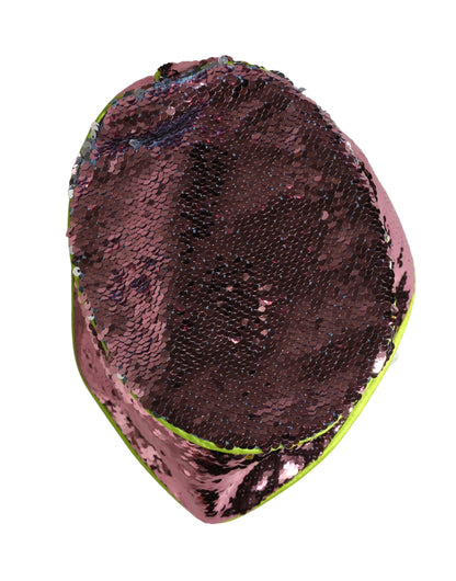 Men Purple Sequined Bucket Fisherman Capello Hat
