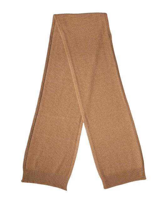 Brown Cashmere Knitted Men Neck Warmer One Size Scarf