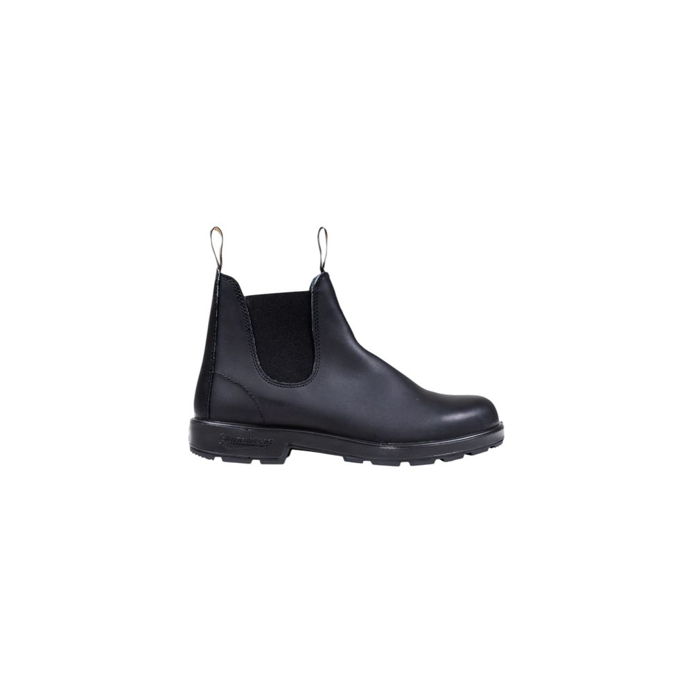 Black Leather Flat Boots