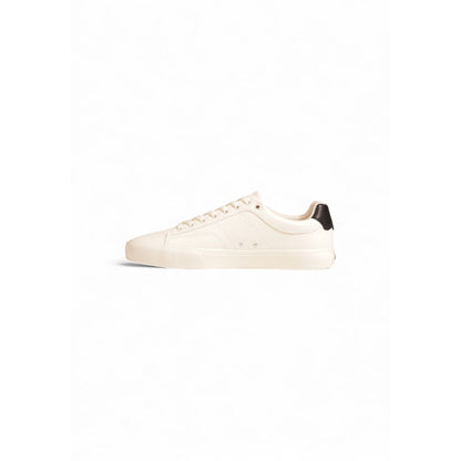 Cream Leather Low Top Sneakers