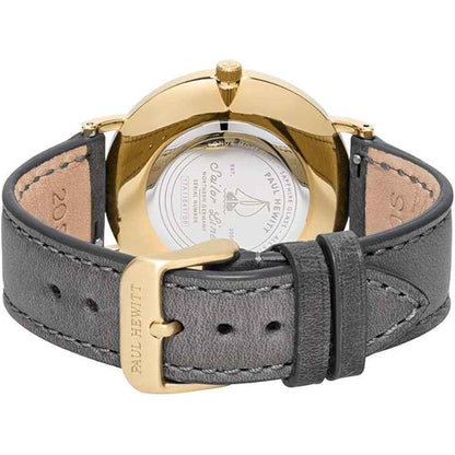 Gray Leather Dress Watch