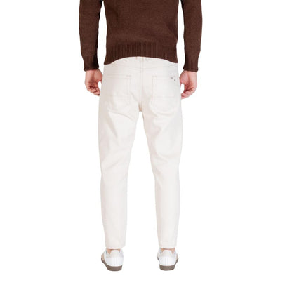 Cream Cotton Relaxed Fit Jeans