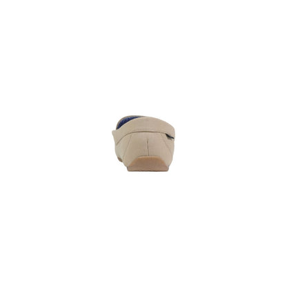 Beige Textile Slippers