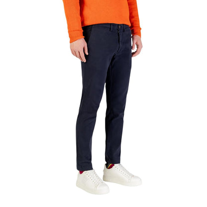 Blue Cotton Skinny Pants