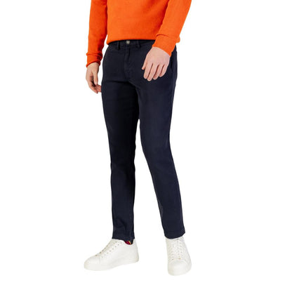 Blue Cotton Skinny Pants