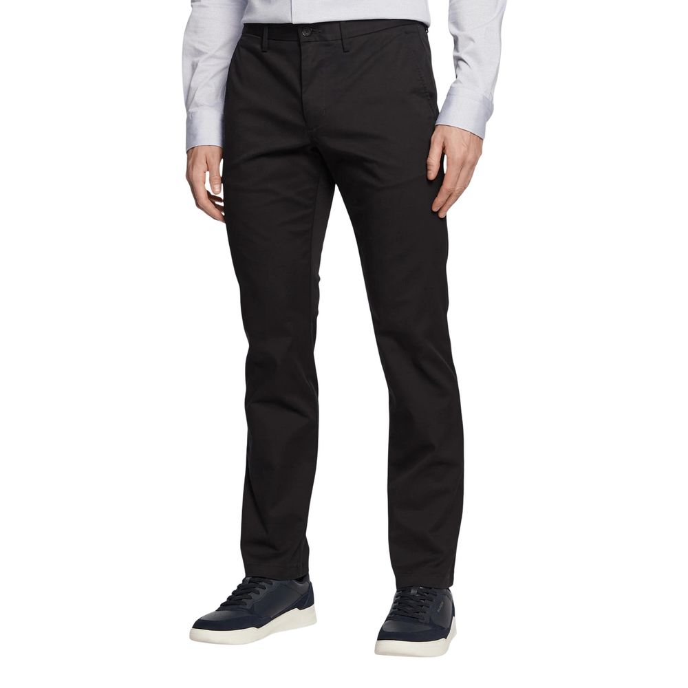 Black Recycled Cotton Casual Pants