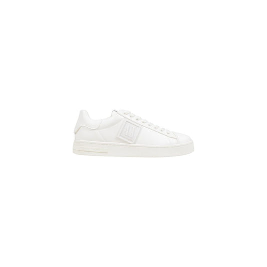White Polyester Low Top Sneakers