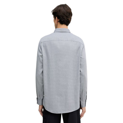 Black And White Cotton Dress Shirt