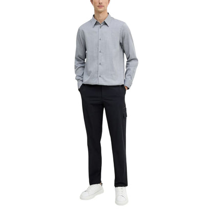 Black And White Cotton Dress Shirt