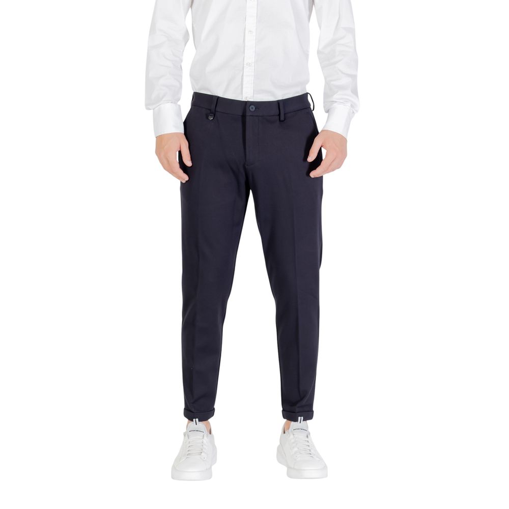 Blue Viscose Dress Pants