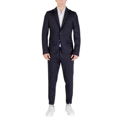 Blue Viscose Dress Pants