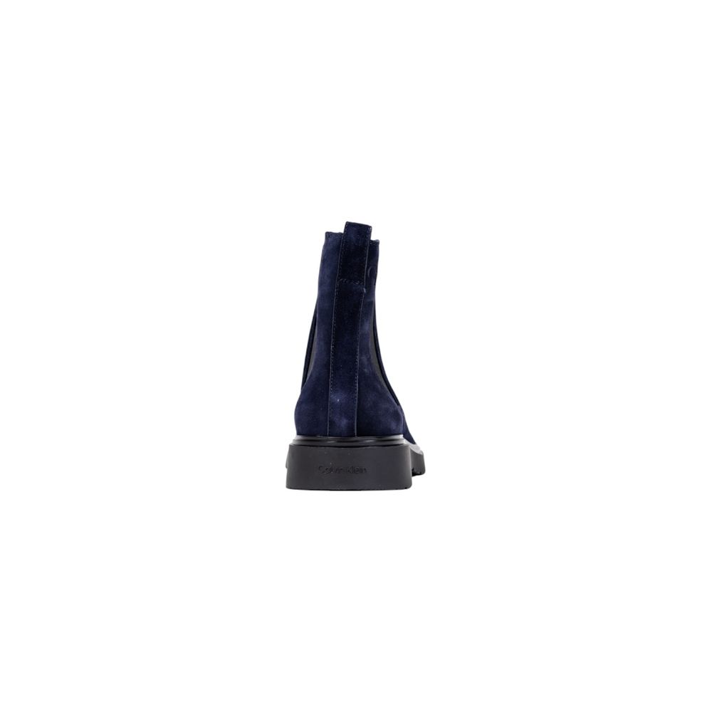 Blue Suede Leather Chelsea Boots
