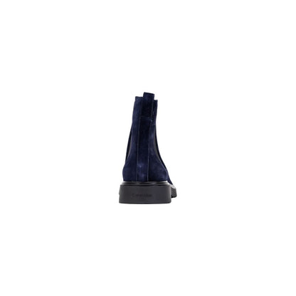 Blue Suede Leather Chelsea Boots